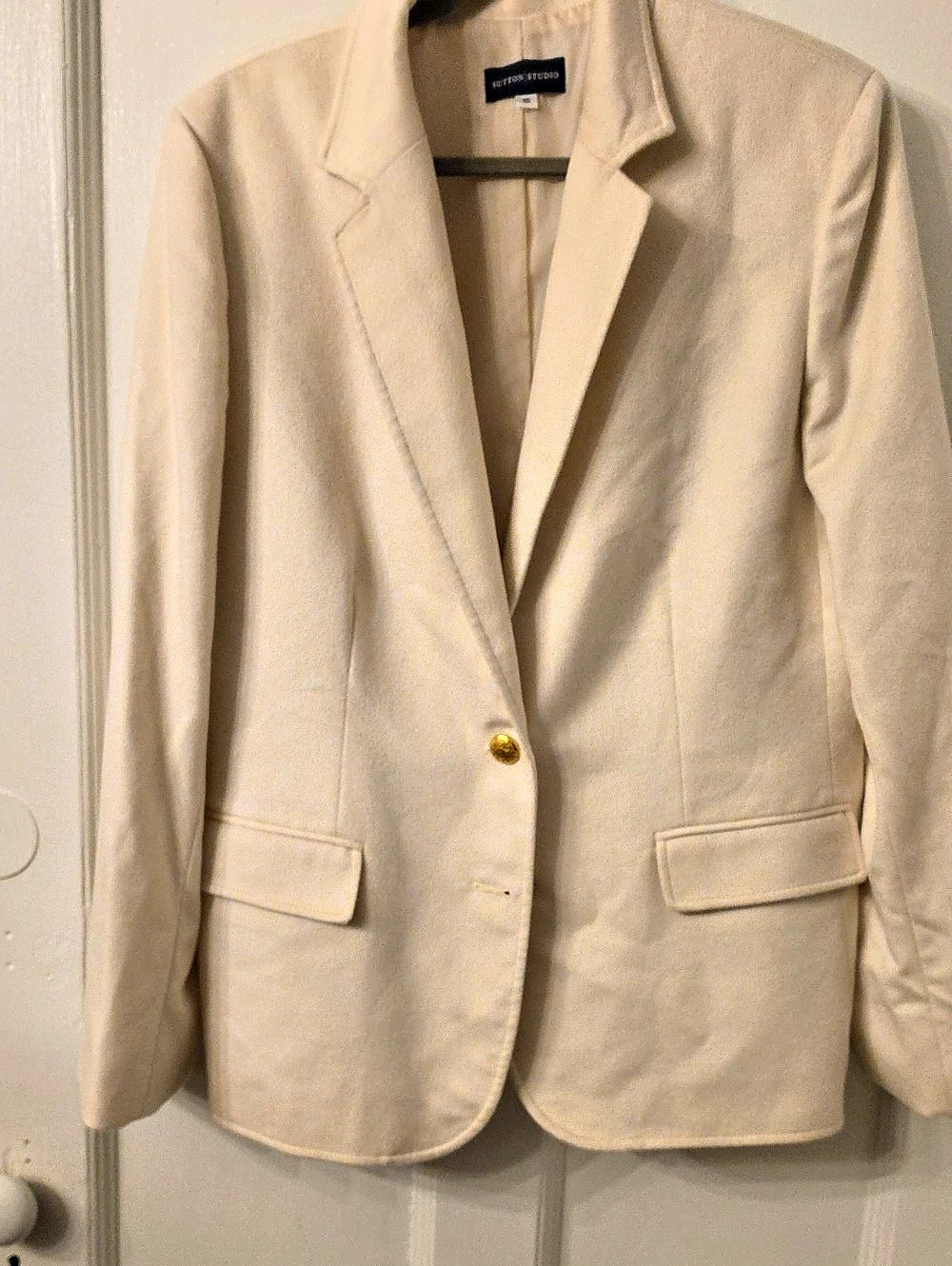Sutton Studio Cashmere Blazer in Cream Size 16 Like New